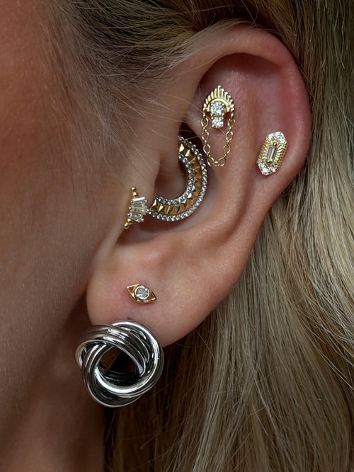 STANZA Chain-Link Ear Cuff & Celestial Ear Stack - Designer Collection
