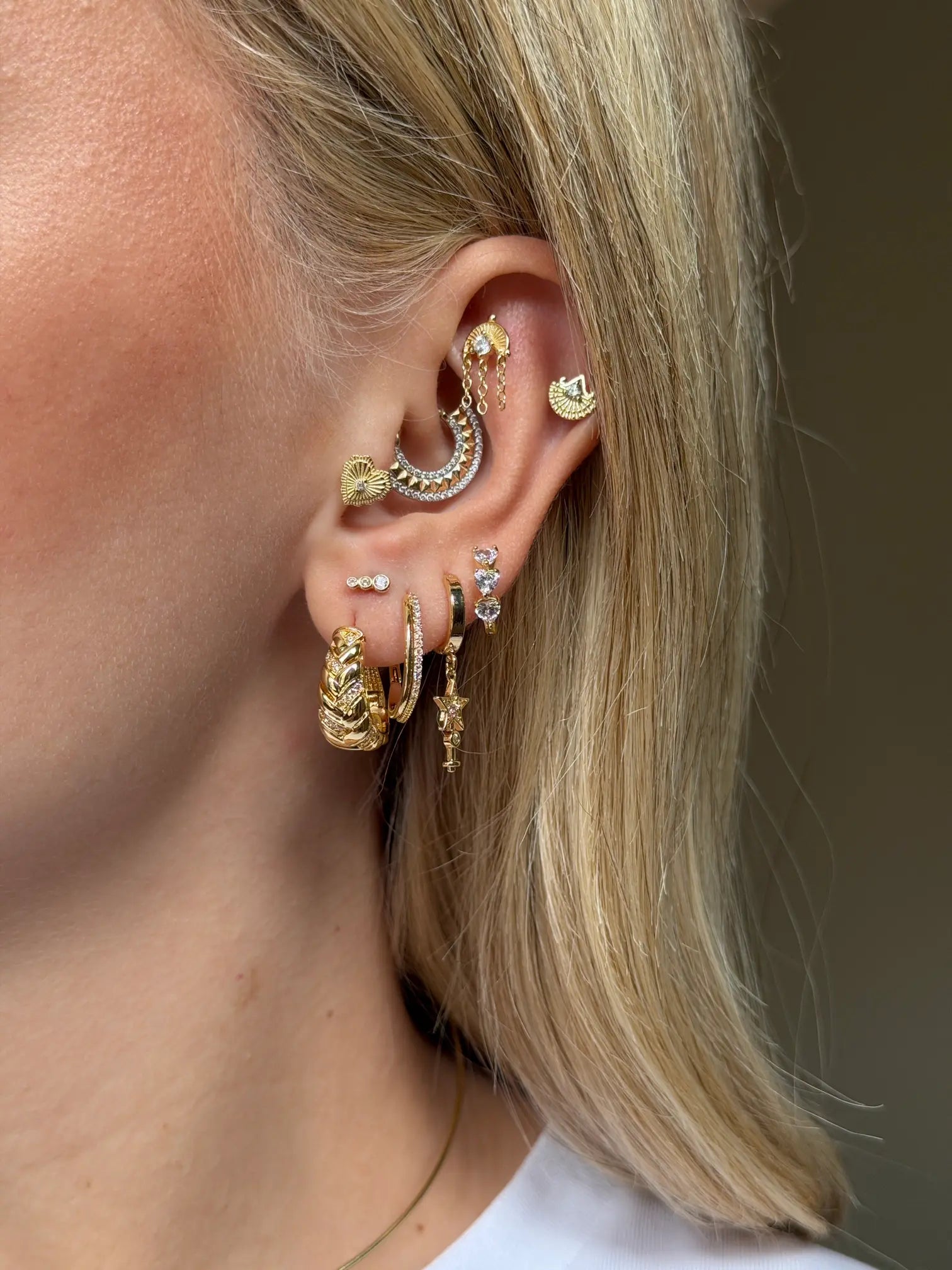 STANZA Luxury Ear Stack Collection - Gold Hoops & Crystal Studs